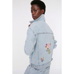 Trendyol Light Blue Embroidery Denim Jacket