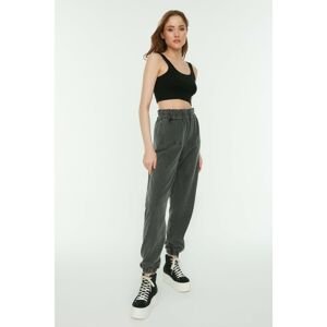 Trendyol Anthracite Washed Basic Jogger Knitted Sweatpants