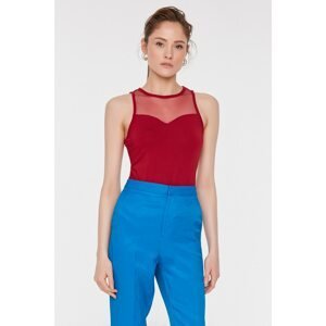 Trendyol Claret Red Piping Detailed Knitted Body