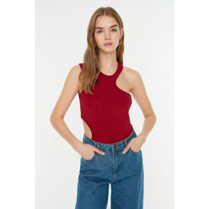 Trendyol Claret Red Cut Out Detailed Knitted Body with Snap fastener