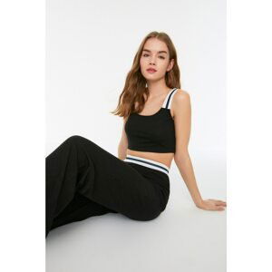 Trendyol Black Elastic Detailed Crop Camisole Knitted Bustier