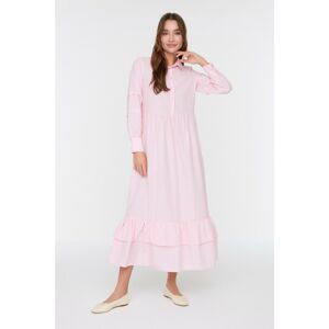 Trendyol Powder Shirt Collar Sleeve Detailed Woven Dress