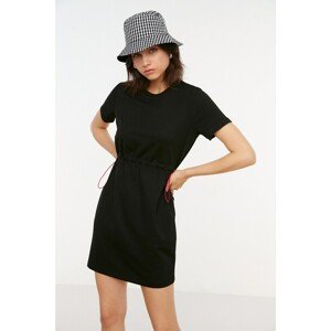 Trendyol Black Slim Knitted Dress With Waist Stopper