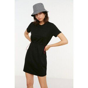 Trendyol Black Slim Knitted Dress With Waist Stopper