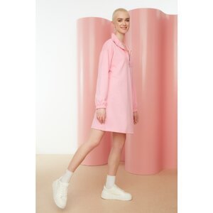Trendyol Pink Zippered Rib Detailed Knitted Dress
