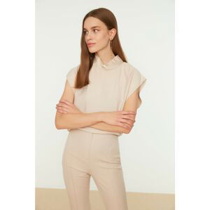 Trendyol Mink Straight Collar Flowy Blouse