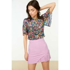 Trendyol Multicolor Floral Pattern Sheer Pleated Blouse