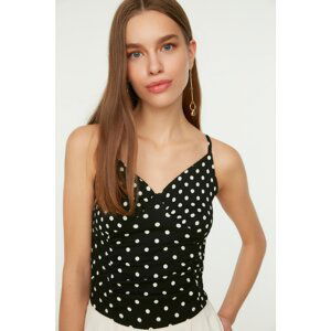 Trendyol Black Polka Dot Strap Knitted Singlet