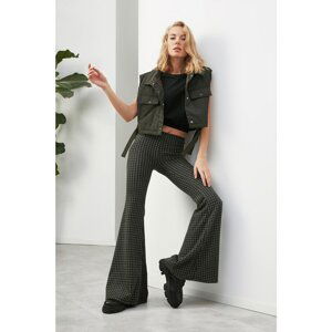 Trendyol Khaki Jacquard Flare Knitted Trousers