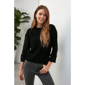 Trendyol Black Long Sleeve Crew Neck Knitwear Sweater