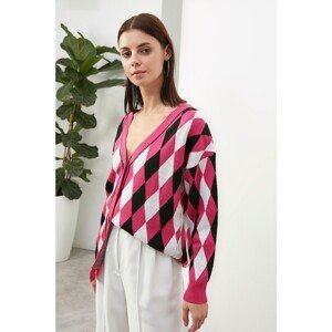 Trendyol Pink Buttoned Long Sleeve Knitwear Cardigan