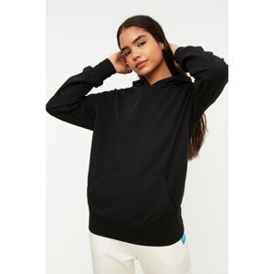 Trendyol Black 3 Thread Knit Oversize Sweatshirt