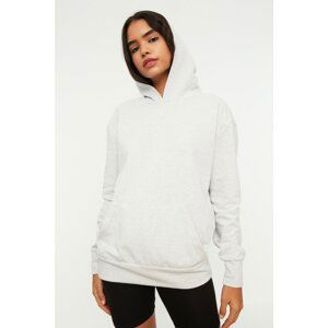 Trendyol Gray 3 Yarn Knitted Oversize Sweatshirt