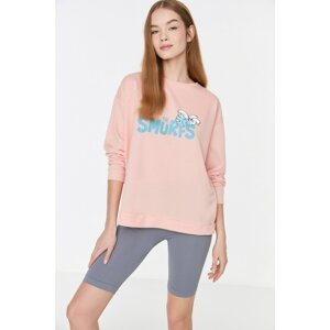 Trendyol Powder Licensed Smurfs Knitted Sweatshirt