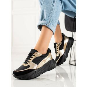 W. POTOCKI BLACK AND GOLD SNEAKERS POTOCKI