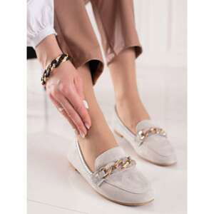 SMALL SWAN ELEGANT GRAY MOCCASINS