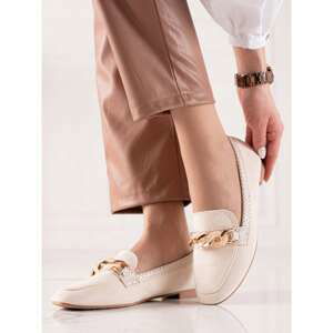 SMALL SWAN ELEGANT CREAMY MOCCASINS