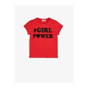 Koton Girl's Red Printed T-shirt