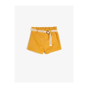 Koton High Waist Belt Shorts