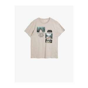 Koton Cotton Printed Short Sleeve Crew Neck T-Shirt