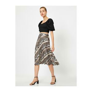 Koton Snakeskin Patterned Skirt