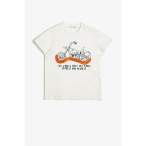 Koton Boy's White Printed T-Shirt