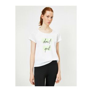 Koton Women's White Printed T-shirt