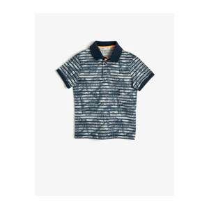 Koton Boy Blue Striped Patterned Polo Neck T-Shirt