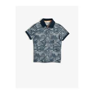 Koton Boy Blue Striped Patterned Polo Neck T-Shirt