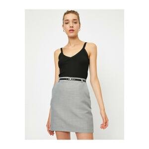 Koton Women's Gray Pocket Detailed Skirt
