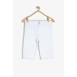 Koton White Girl's Pocket Detailed Shorts