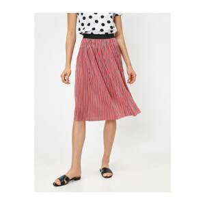 Koton Women's Red Striped Skirt