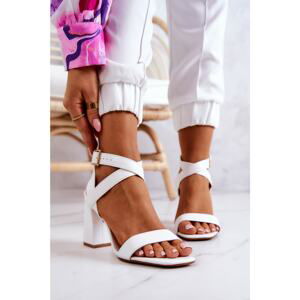 Elegant heeled sandals white Michele