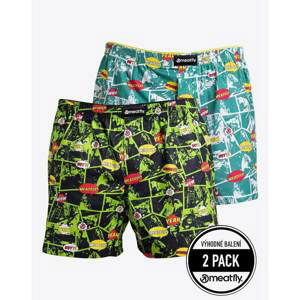 2PACK men's shorts Meatfly multicolored (Agostino - green comics)