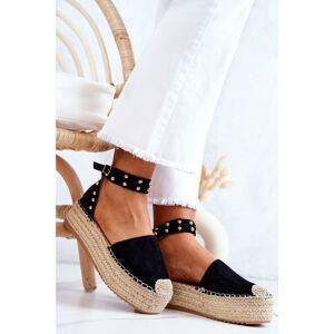 Espadrilles Sandals With Jets Black Lillian