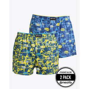 2PACK men's shorts Meatfly multicolored (Agostino - yellow / blue comics)