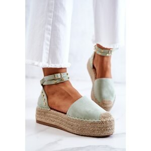 Espadrilles Sandals With Jets Green Lillian
