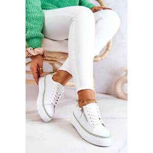 Sports Shoes On The Platform White And Green Louisa