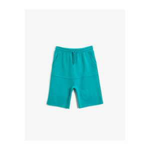 Koton Boy Blue Patterned Pocket Shorts With Waist Tie