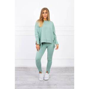 Set with oversize blouse dark mint color