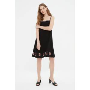 Trendyol Black Strap Embroidered Dress