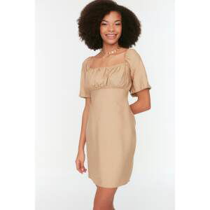 Trendyol Mink Square Collar Dress