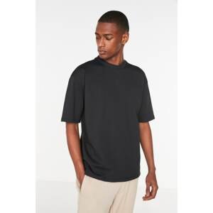 Trendyol Black Men's Basic Boxy Fit 100% Cotton Crew Neck Short Sleeve Thick T-Shirt
