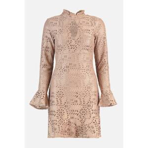 Trendyol Design Dried Rose Collar Detailed Brode Dress