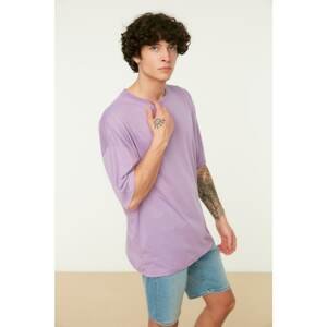Trendyol Purple Men's Basic Crew Neck Oversize Short Sleeve T-Shirt