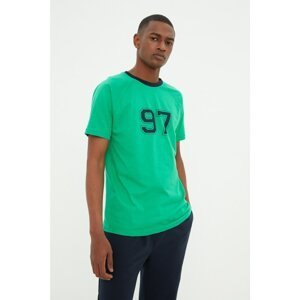 Trendyol Green Men's Slim Fit Short Sleeve Crew Neck Printed T-Shirt