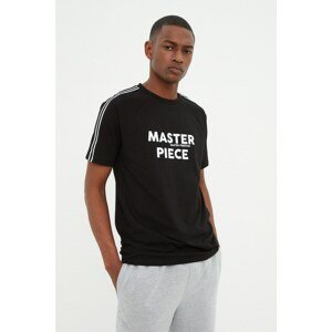 Trendyol Black Men's Slim Fit Short Sleeve Crew Neck Printed T-Shirt