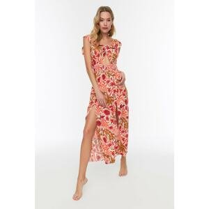 Trendyol Floral Patterned Slit Beach Dress