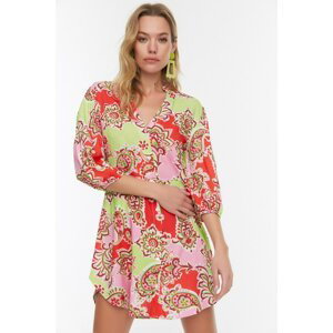 Trendyol Multicolor Patterned Shirt Beach Dress