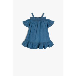 Koton Blue Baby Girl Frill Detailed Jean Dress